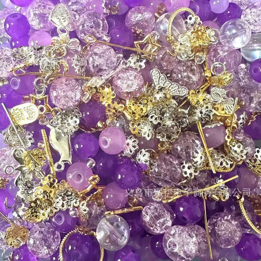 DIY Crystal Charms Beads with Metal Accents