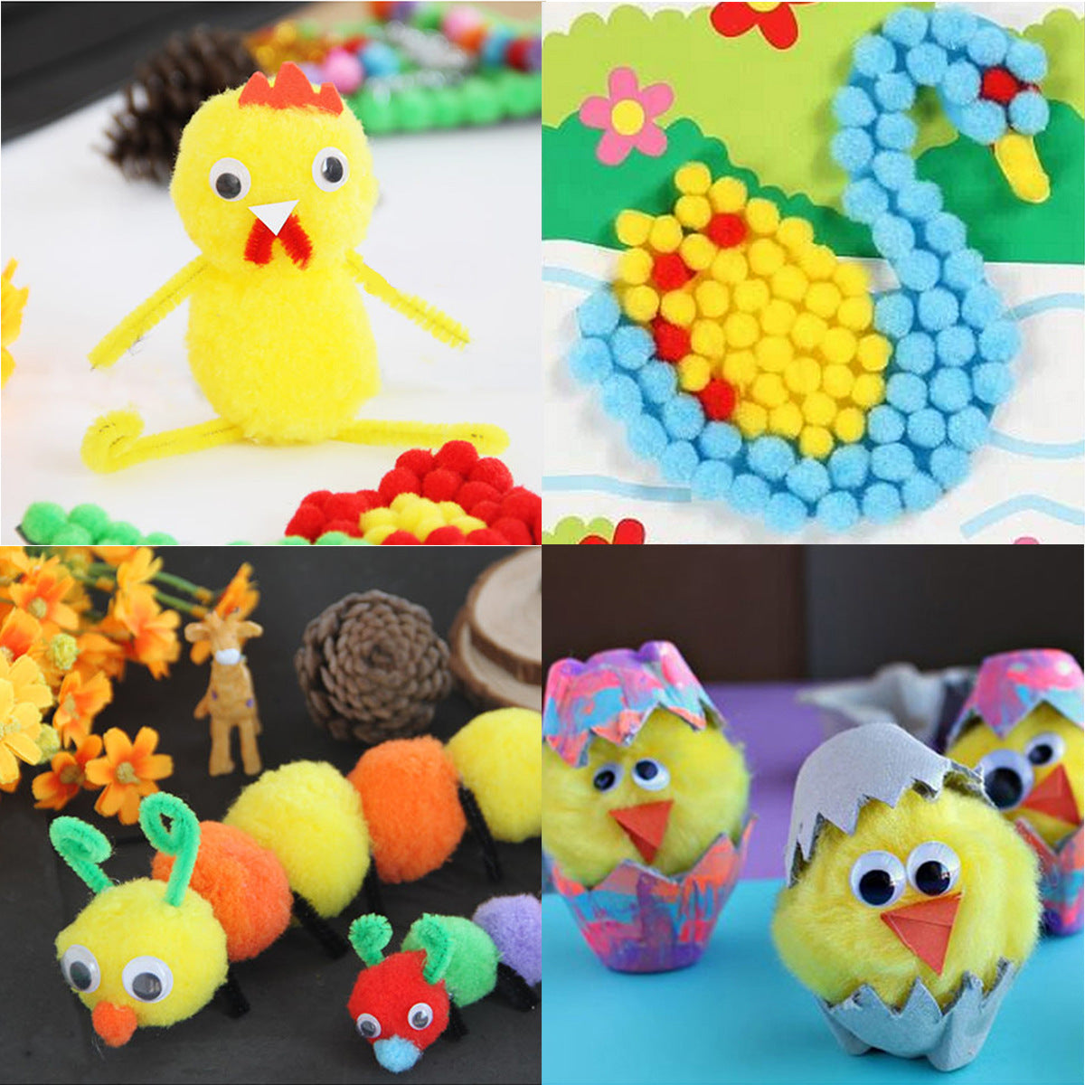 Assorted Colored Pom Poms DIY